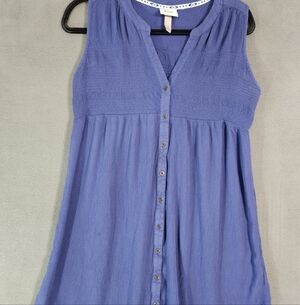 Knox Rose Women Mini Dress Vneck Boho Medium Tunic Cottagecore Periwinkle Blue